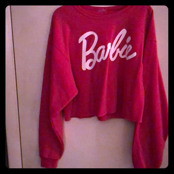 hot pink barbie sweatshirt